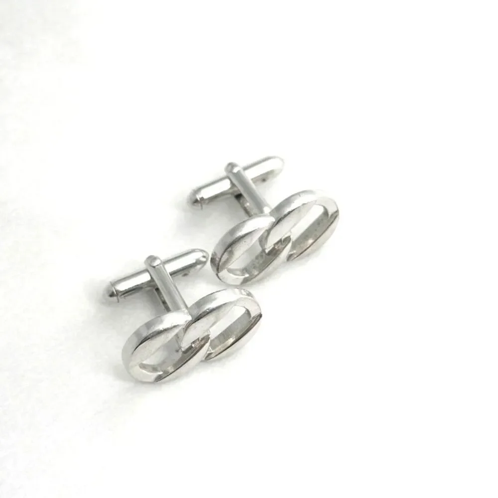 MCM silver tone linked circle cufflinks Swank